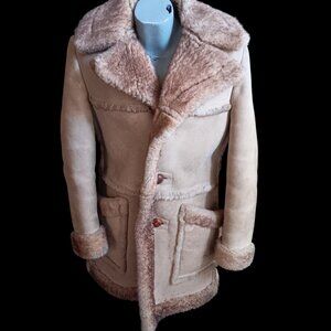 Vintage Small Shearling Coat Sheepskin Ranch Yellowstone Marlboro Stratojac 70s